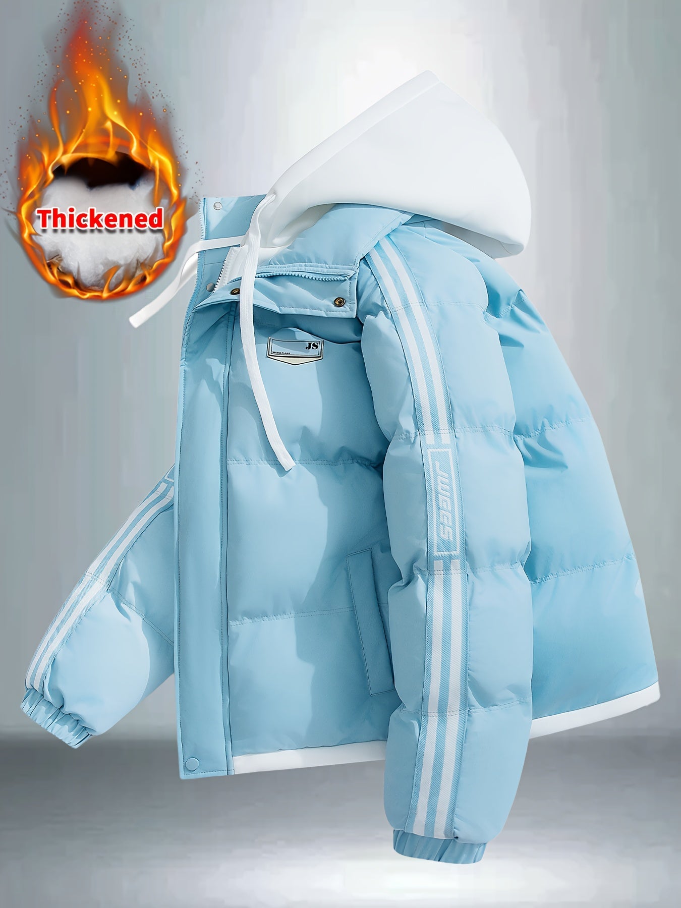 Blouson à capuche épais avec fermeture à glissière du S au 2XL MAEJORKEN