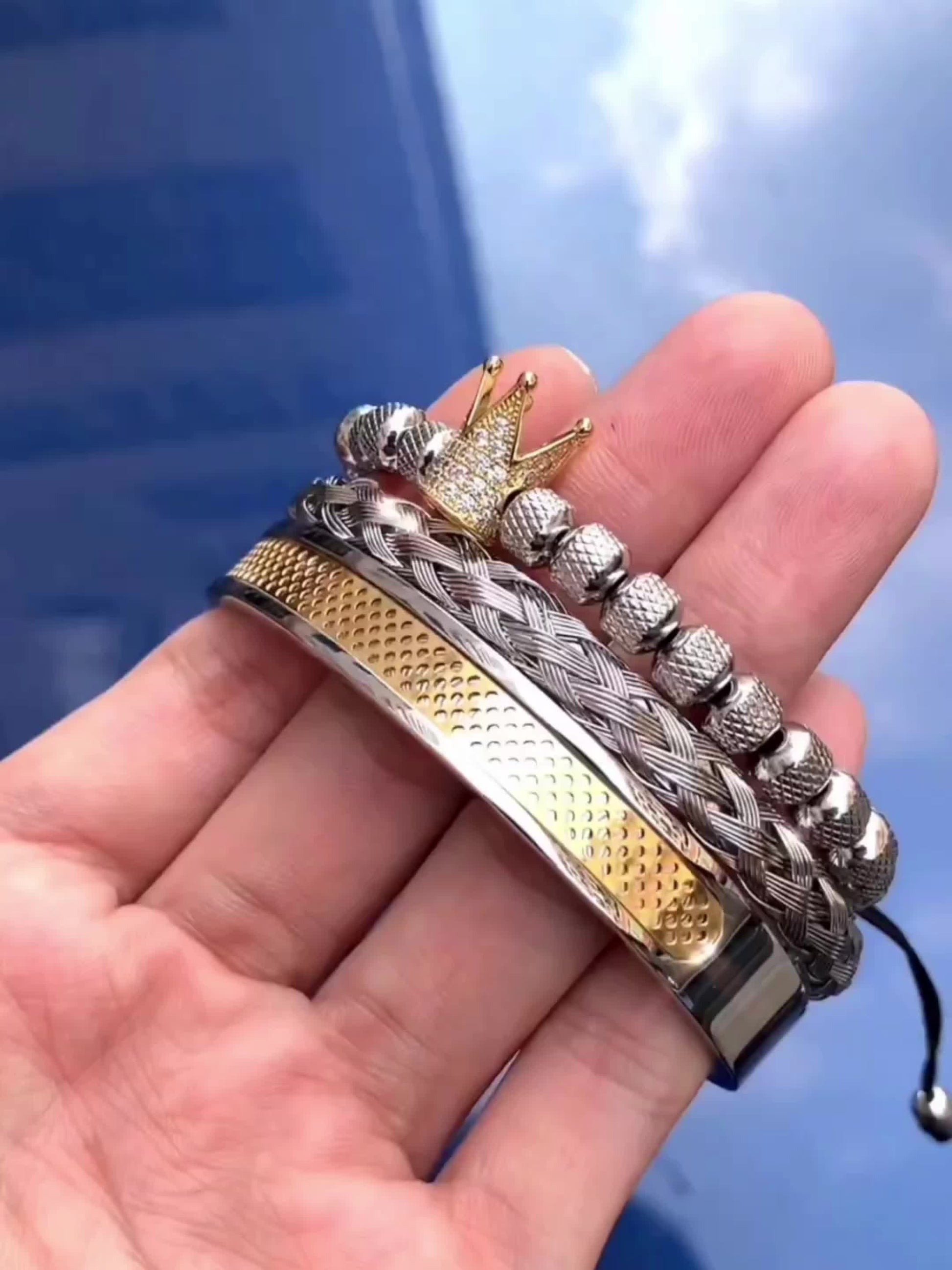 Ensemble de bracelets de luxe pour hommes avec couronne ( coffret non inclus ) MAEJORKEN
