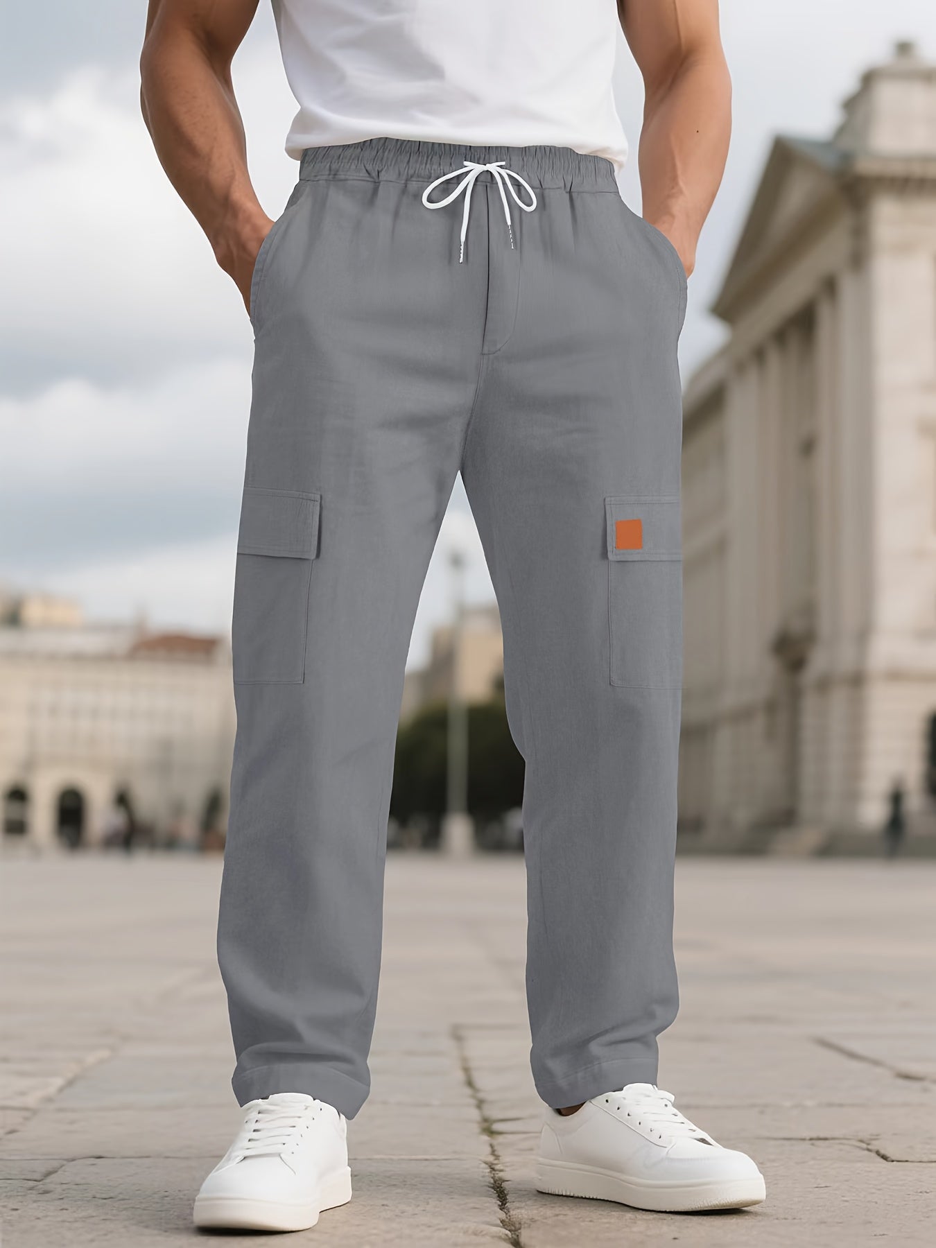 Pantalon cargo en lin multi poches du S au 3XL MAEJORKEN