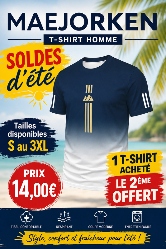 T-shirt basique homme couleur unie col rond manches courtes, doux pour la peau, confortable du S au 3XL MAEJORKEN