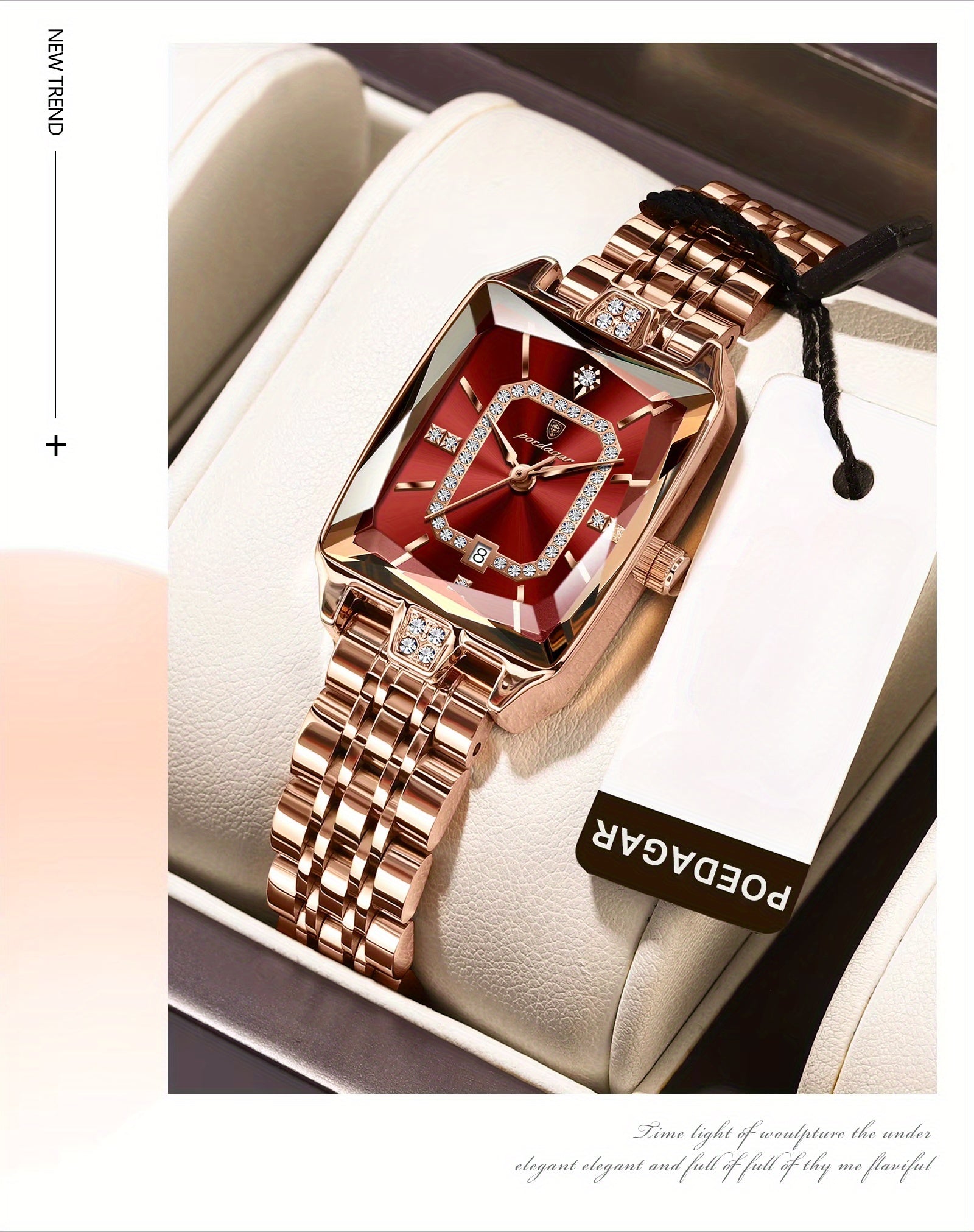 Montre à quartz élégante en acier inoxydable avec cadran lumineux ( coffret non inclus ) MAEJORKEN