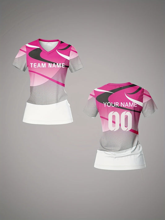 T-shirt femmes personnalisable à col en V du XXS au 2XL MAEJORKEN