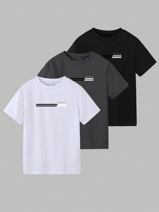 Lot de 3 t-shirts à manches courtes pour garçons du 8 au 14 ans MAEJORKEN