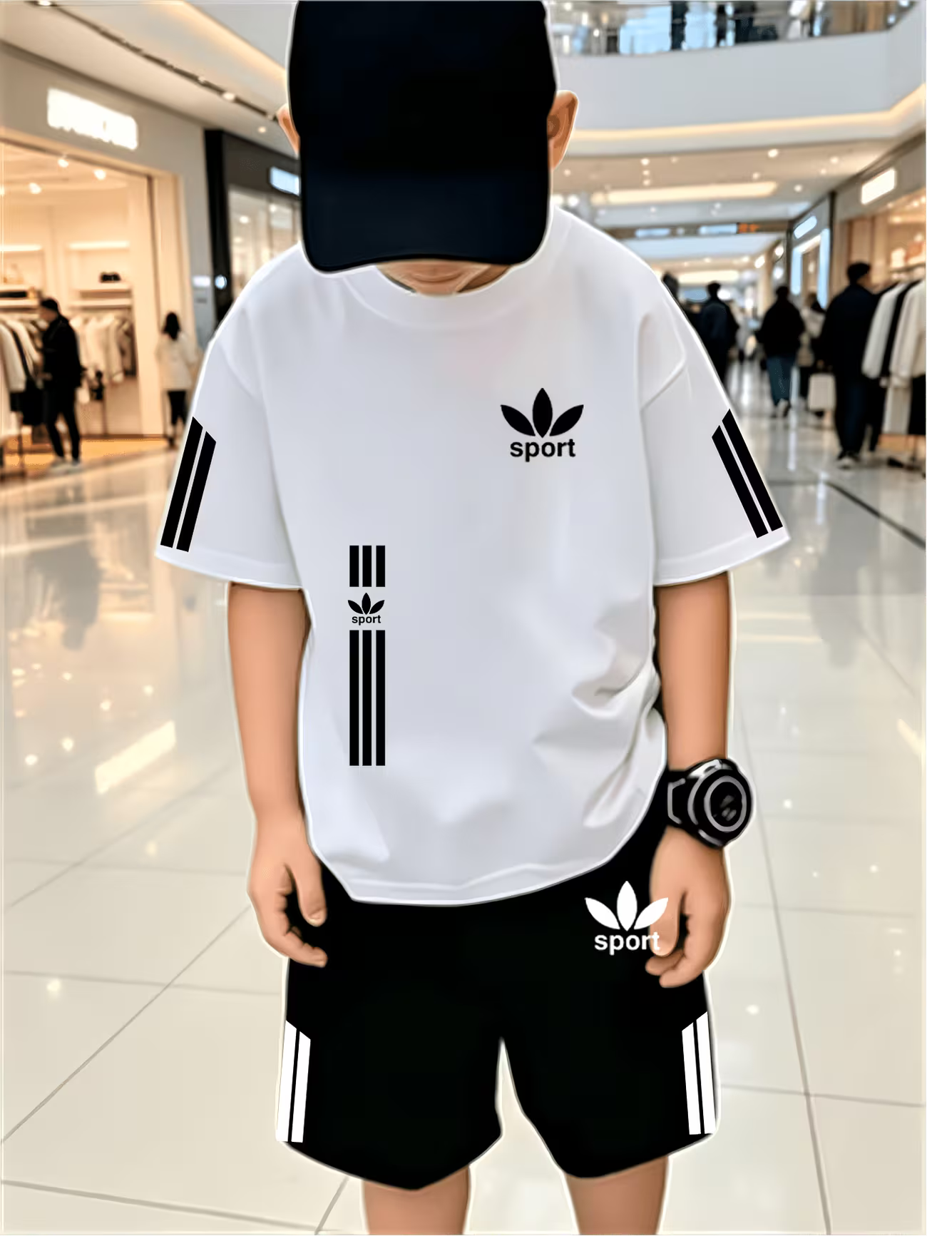 Ensemble de sport pour enfants, T-shirt à manches courtes et short décontractés et à la mode, Ensemble 2 pièces décontracté et à la mode pour garçons du 5 au 15 ans MAEJORKEN