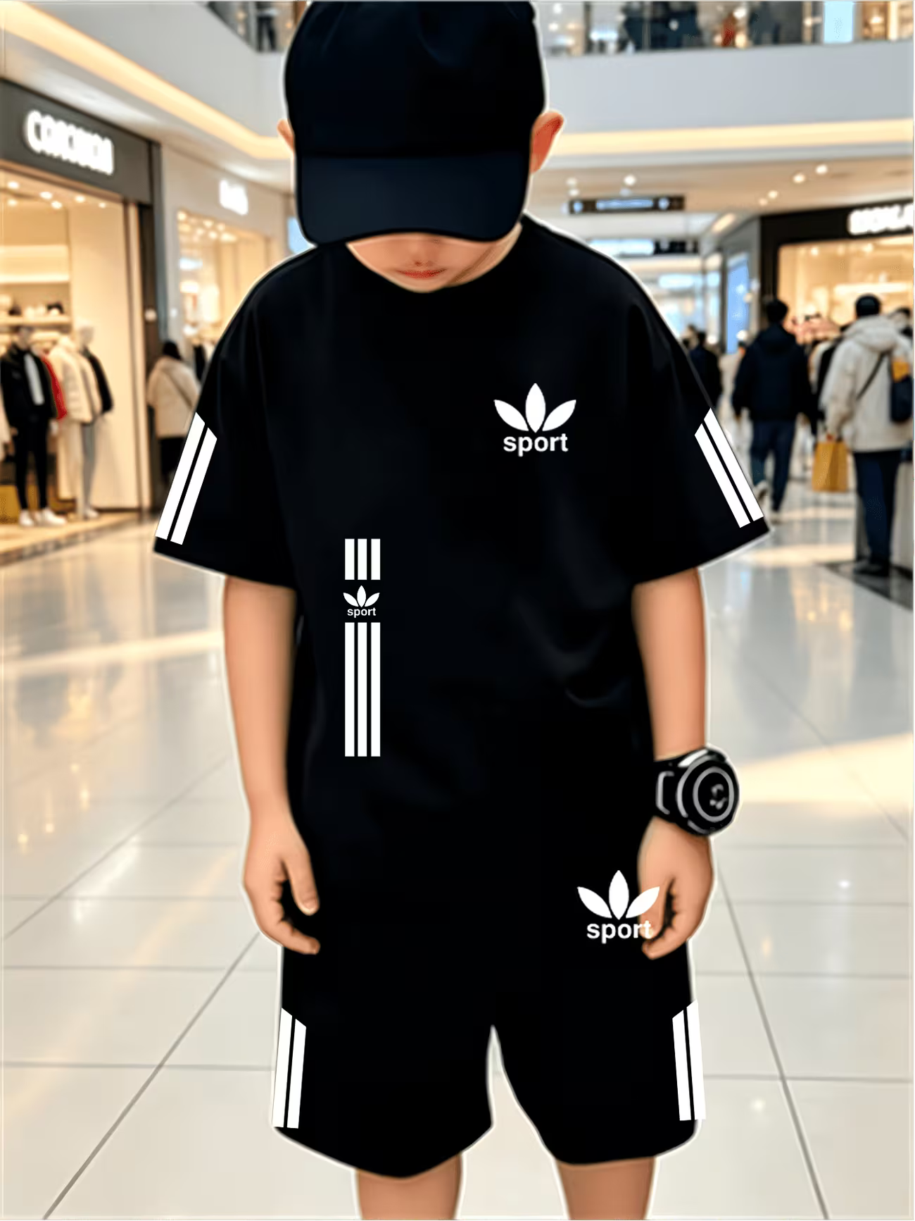 Ensemble de sport pour enfants, T-shirt à manches courtes et short décontractés et à la mode, Ensemble 2 pièces décontracté et à la mode pour garçons du 5 au 15 ans MAEJORKEN
