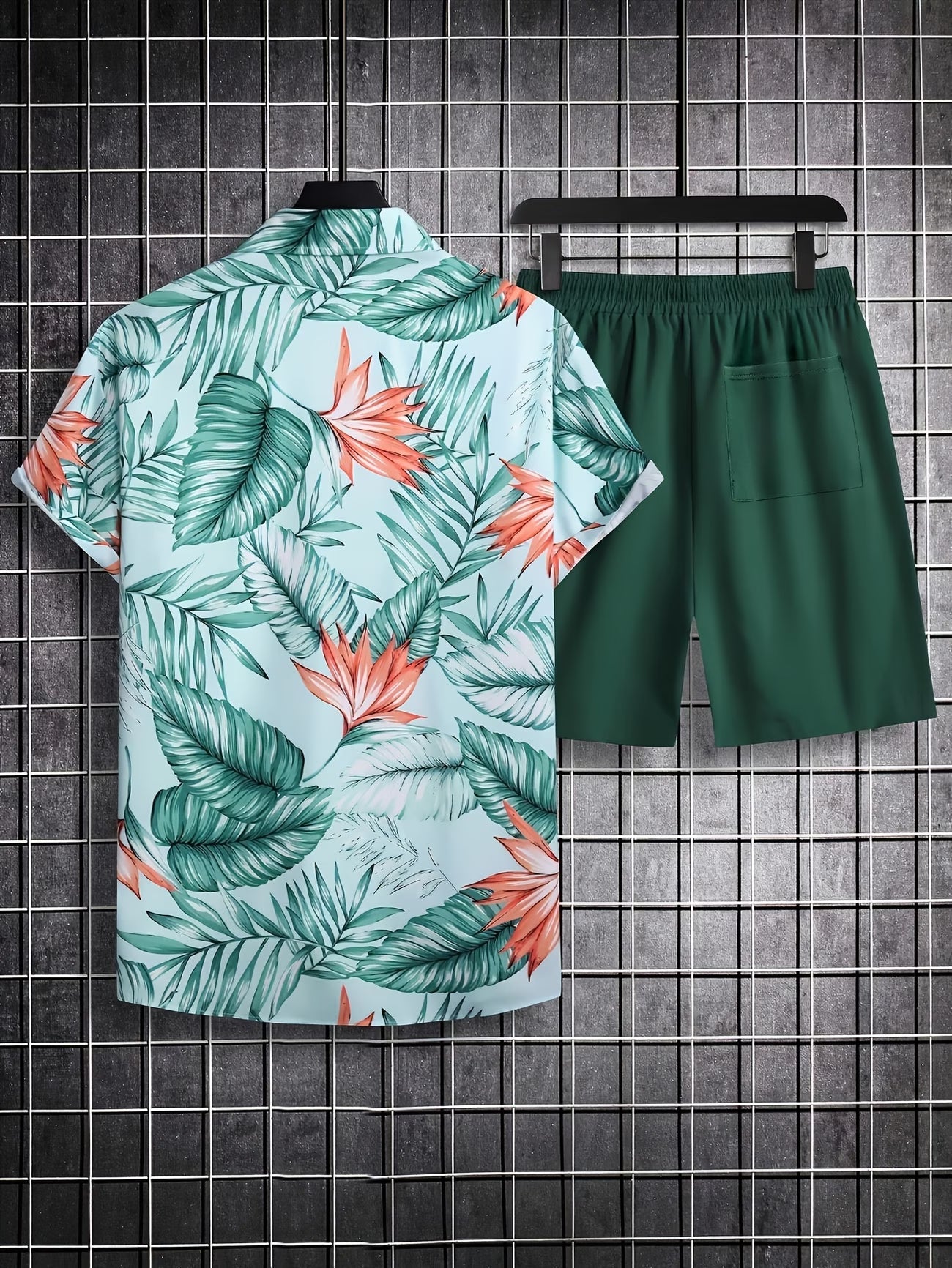 Ensemble d'été pour homme style hawaïen avec short de plage et chemise à manches courtes imprimée du S au 3XL MAEJORKEN