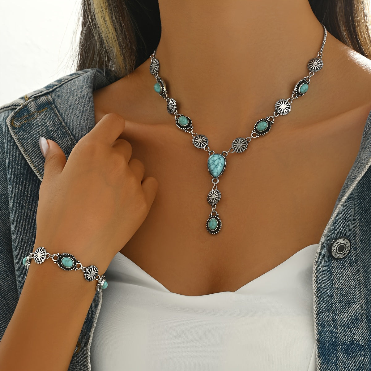 Collier +bracelet ou boucles d oreilles style bohème ( boitier non inclus ) MAEJORKEN