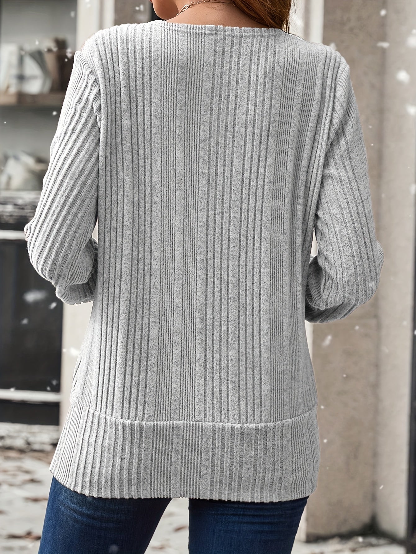 Women'S Elegant Ribbed Square Neck Blouse with Front Button Detail - Long Sleeve, Button-Up Shirt in Pink, Casual Chic Style, Perfect for Casual Attire, Casual Chic Wear | Square Neckline | Construction, Ladies Blouses, Women MAEJORKEN