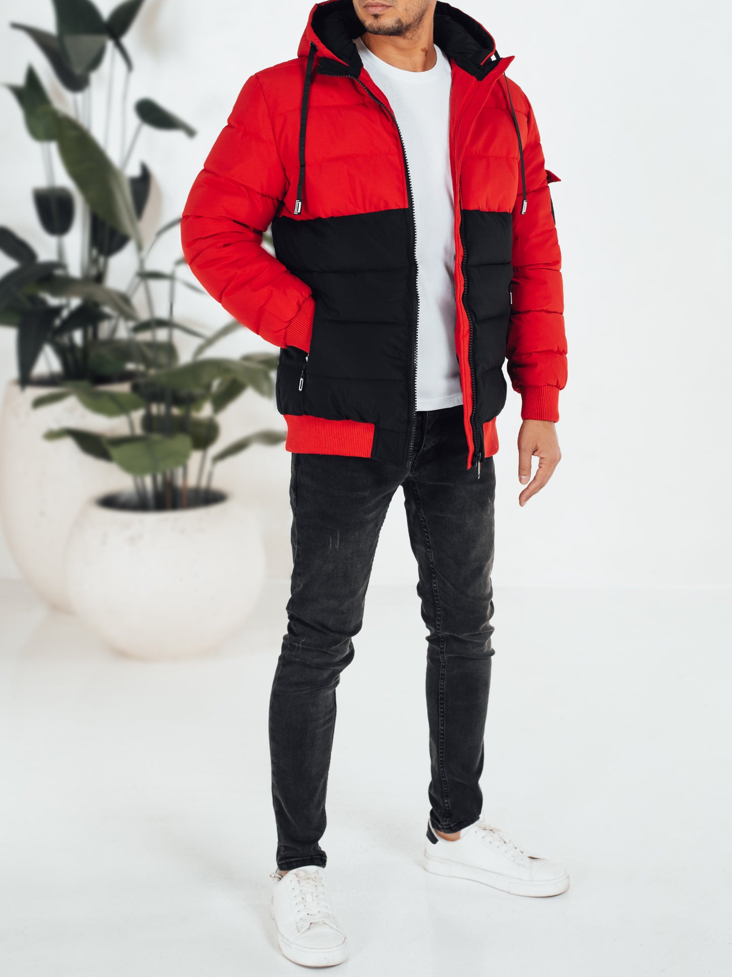 Veste matelassée d hiver pour hommes à capuche amovible du S au 2XL
