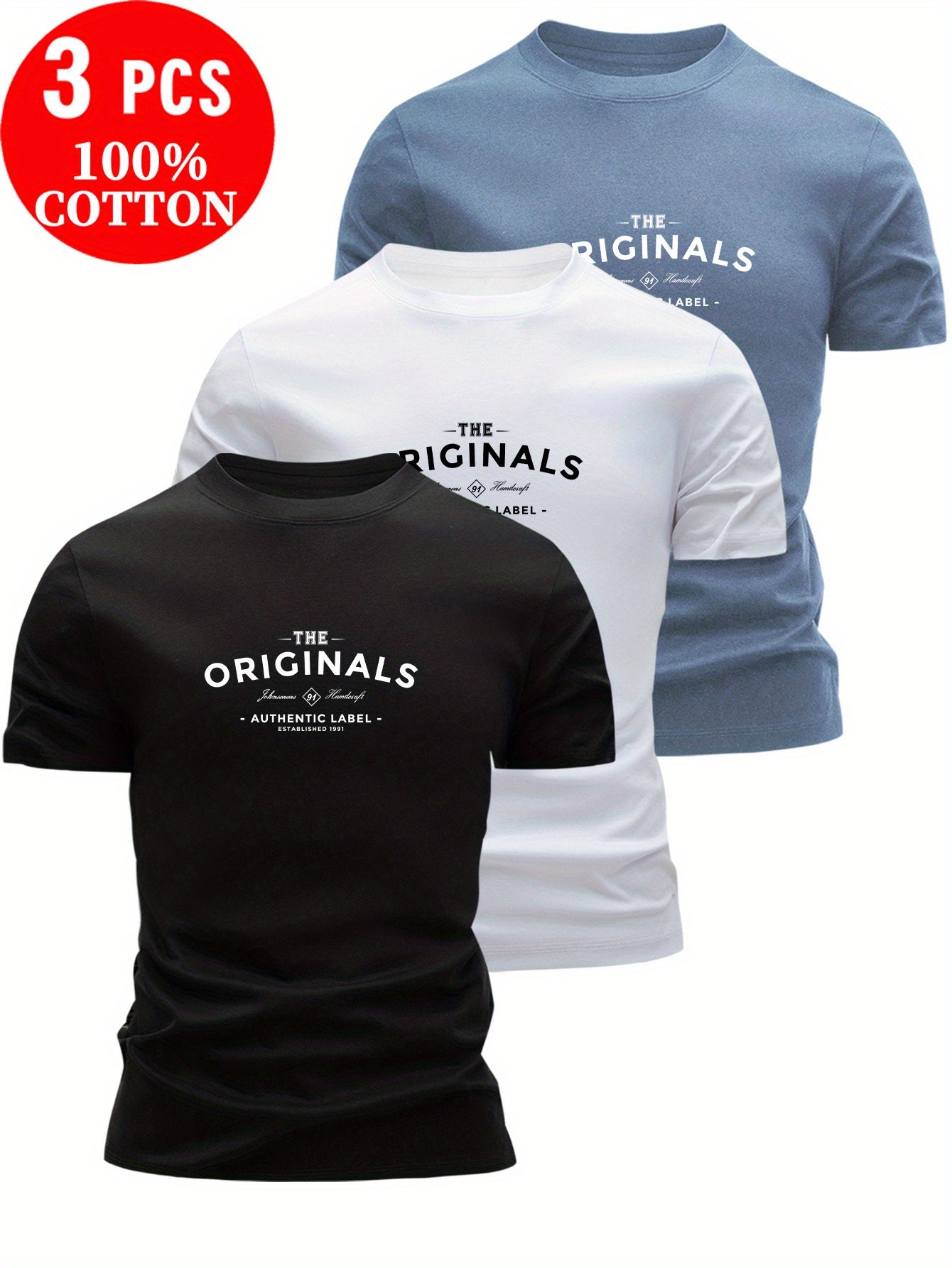 Lot de 3 t-shirts 100% coton " the originals " du XS au 3XL