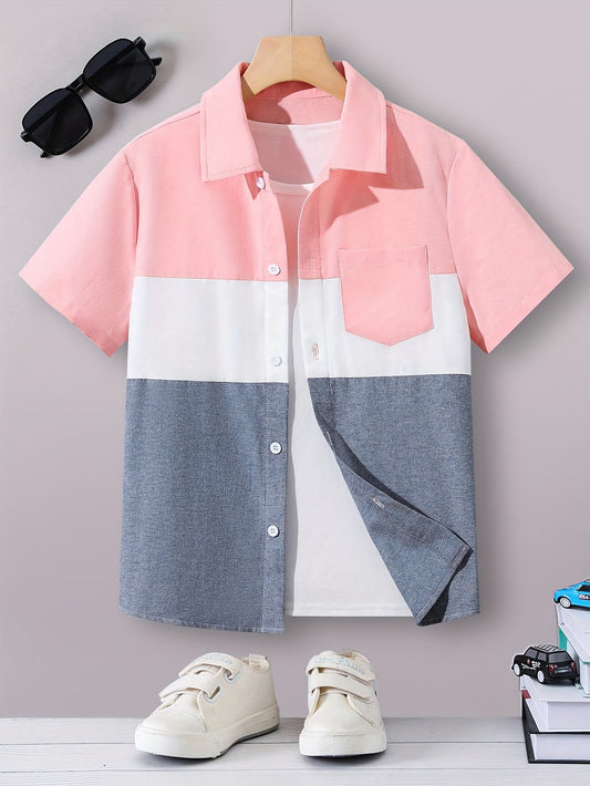 Chemise à manches courtes garçon du 8 ans au 12 ans