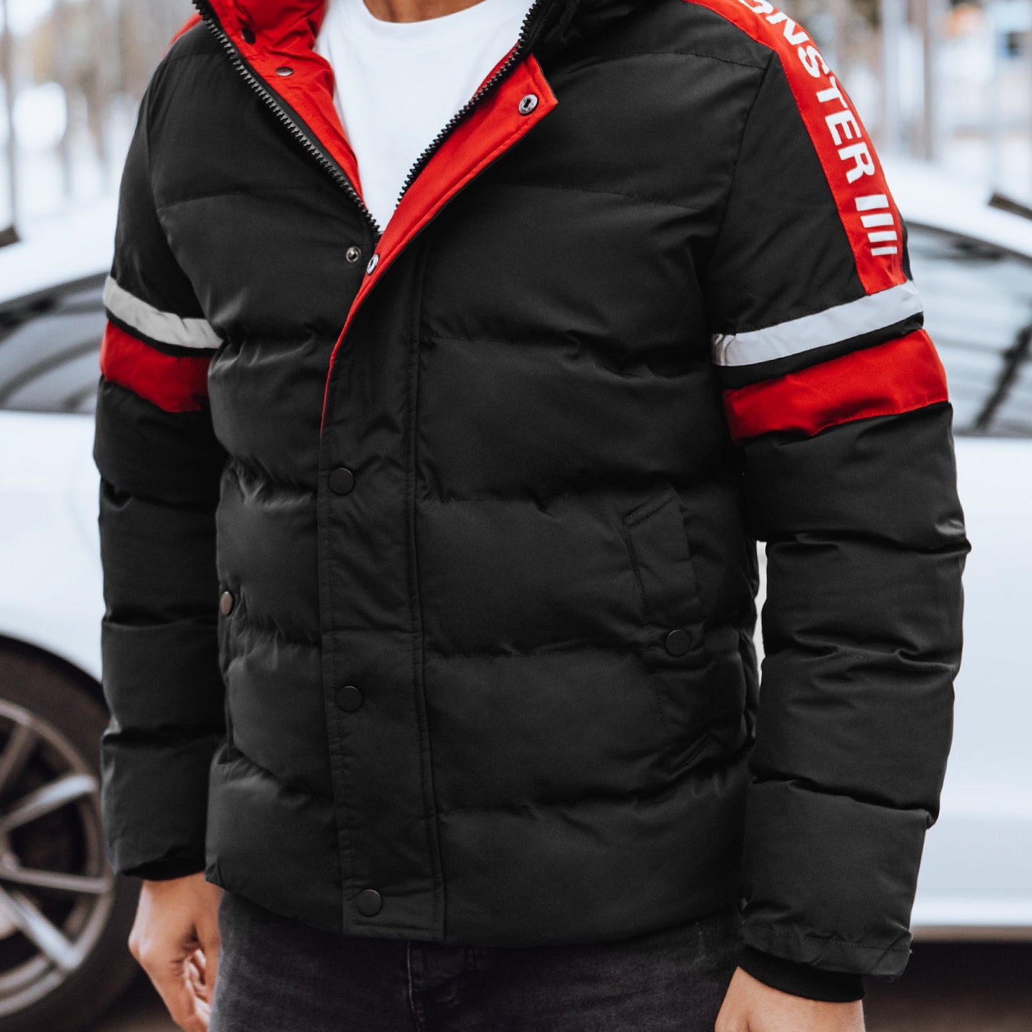 Blouson d hiver avec capuche amovible col montant du M au 2XL