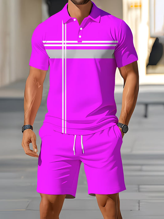 Ensemble Décontracté Sportif pour Homme - Chemise et Shorts 2 Pièces pour Tenue Quotidienne en Extérieur du S au 3XL MAEJORKEN