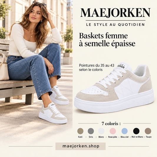 Baskets femme à semelle épaisse MAEJORKEN, affiche sans prix