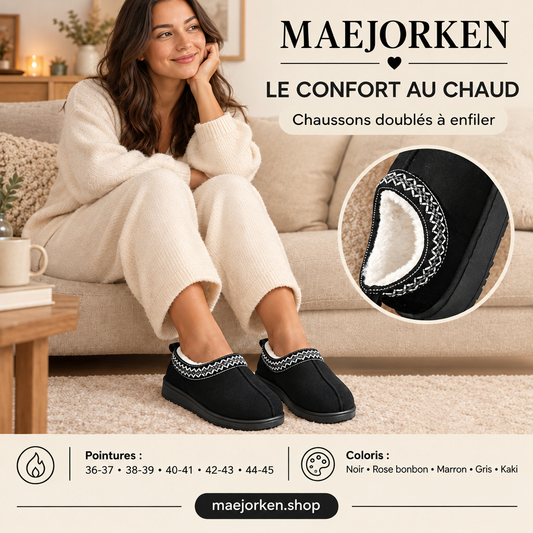 Chaussons-bottines d’hiver doublés MAEJORKEN, affiche sans prix