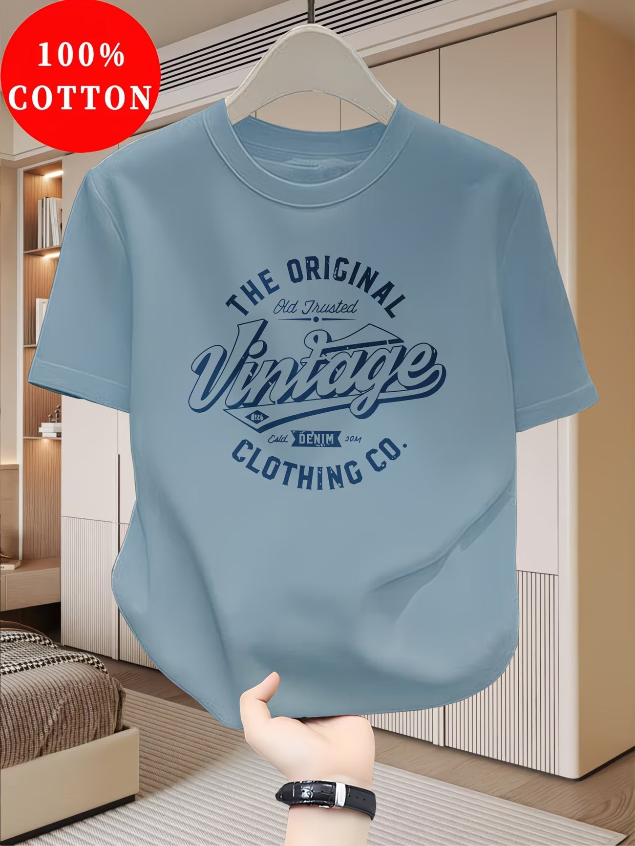 T-shirt pour Homme 100 % Coton, Nouveau Haut d'Été Fin à Manches Courtes, Coupe Ajustée Mince Tendance et à la Mode du S au 3XL MAEJORKEN