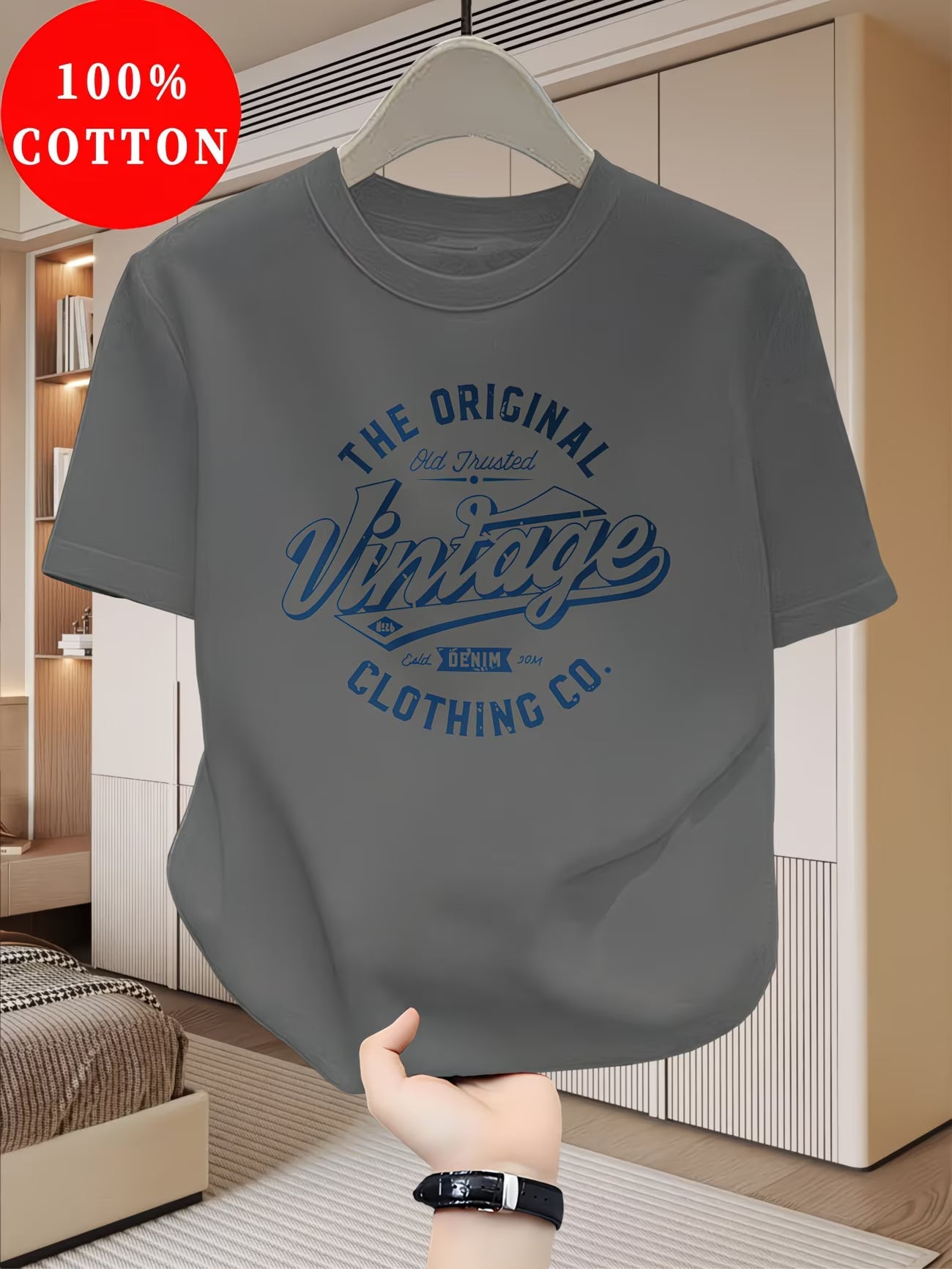T-shirt pour Homme 100 % Coton, Nouveau Haut d'Été Fin à Manches Courtes, Coupe Ajustée Mince Tendance et à la Mode du S au 3XL MAEJORKEN