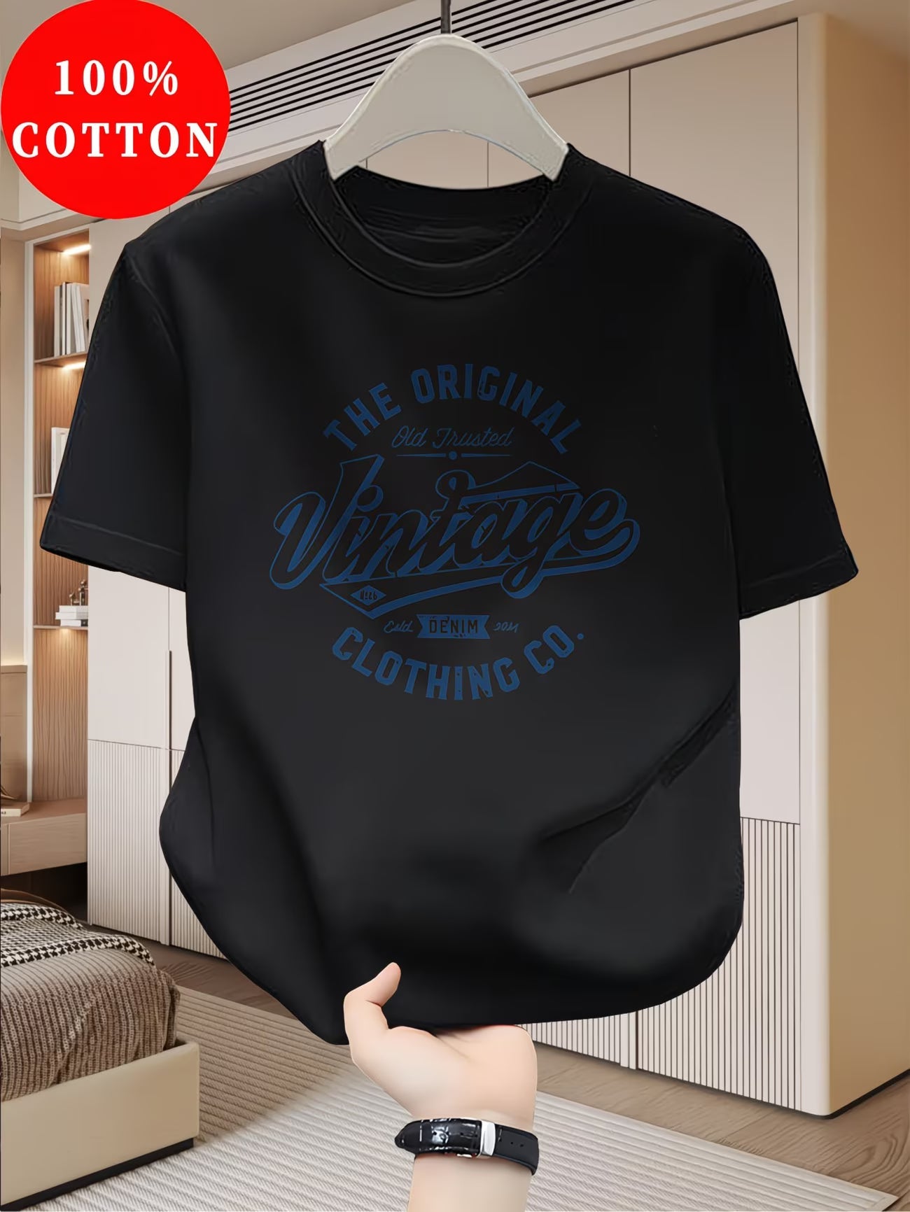 T-shirt pour Homme 100 % Coton, Nouveau Haut d'Été Fin à Manches Courtes, Coupe Ajustée Mince Tendance et à la Mode du S au 3XL MAEJORKEN
