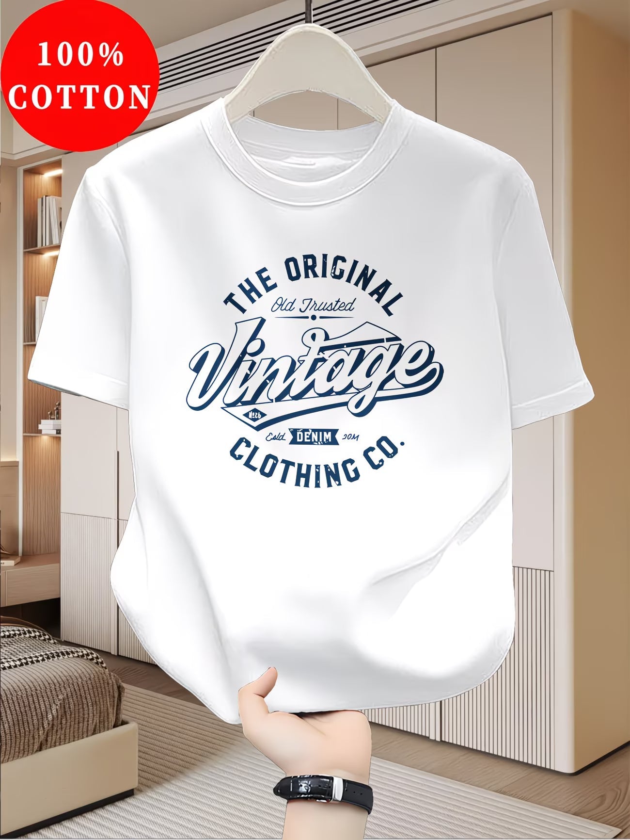 T-shirt pour Homme 100 % Coton, Nouveau Haut d'Été Fin à Manches Courtes, Coupe Ajustée Mince Tendance et à la Mode du S au 3XL MAEJORKEN