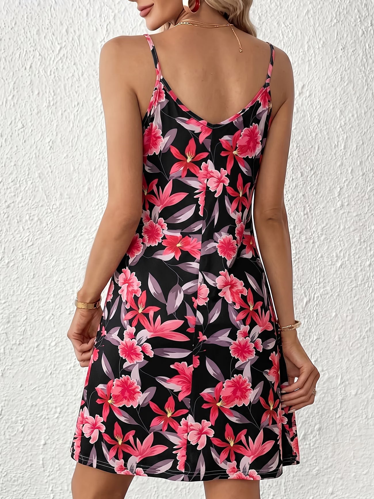 Robe à bretelles spaghetti pour femmes, imprimé floral printemps/été, poche design, décontractée et polyvalente, prête pour les vacances du S au 2XL MAEJORKEN