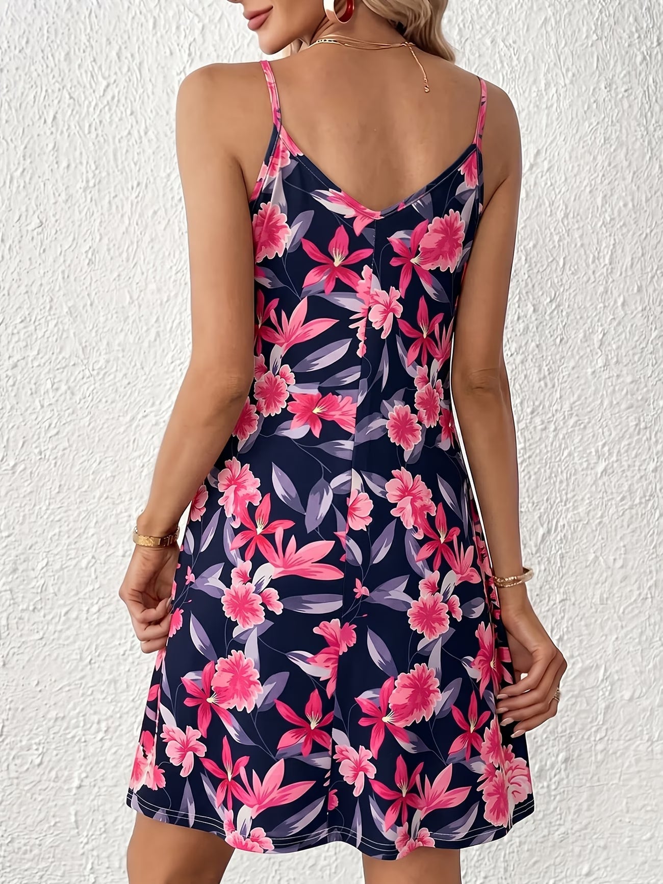 Robe à bretelles spaghetti pour femmes, imprimé floral printemps/été, poche design, décontractée et polyvalente, prête pour les vacances du S au 2XL MAEJORKEN