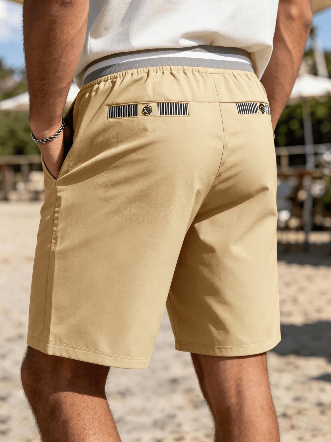 Shorts Décontractés Premium pour Homme - Tissu Non Extensible, Lavable en Machine, Ceinture Contrastée du S au 3XL MAEJORKEN
