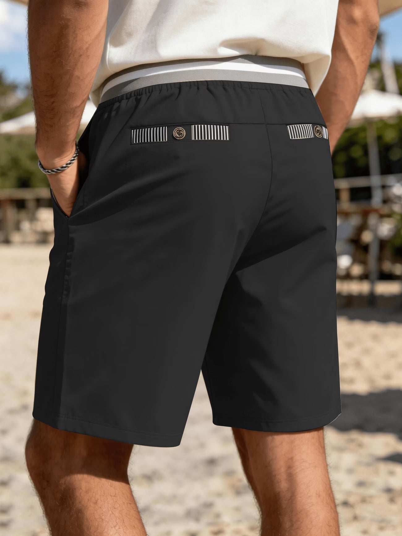 Shorts Décontractés Premium pour Homme - Tissu Non Extensible, Lavable en Machine, Ceinture Contrastée du S au 3XL MAEJORKEN