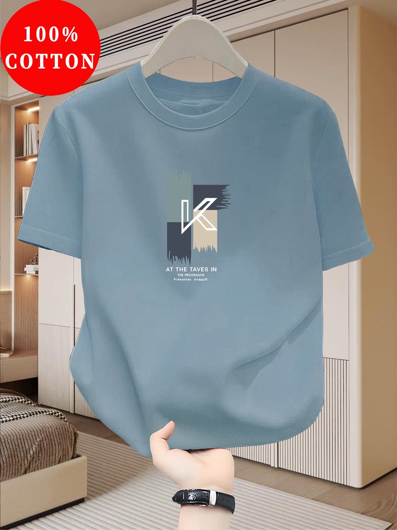 T-Shirt Homme 100% Coton, col rond manches courtes décontracté, respirant du XS au 3XL MAEJORKEN