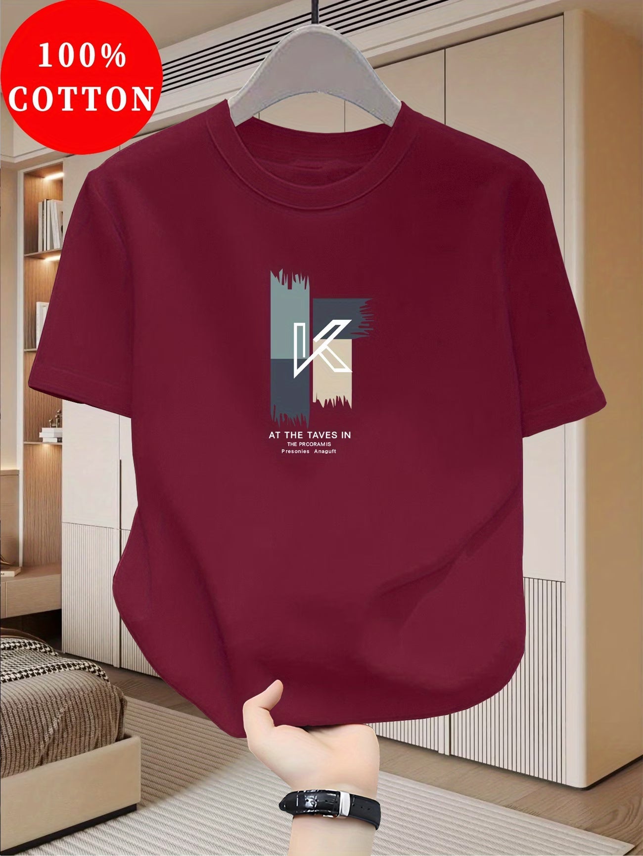T-Shirt Homme 100% Coton, col rond manches courtes décontracté, respirant du XS au 3XL MAEJORKEN