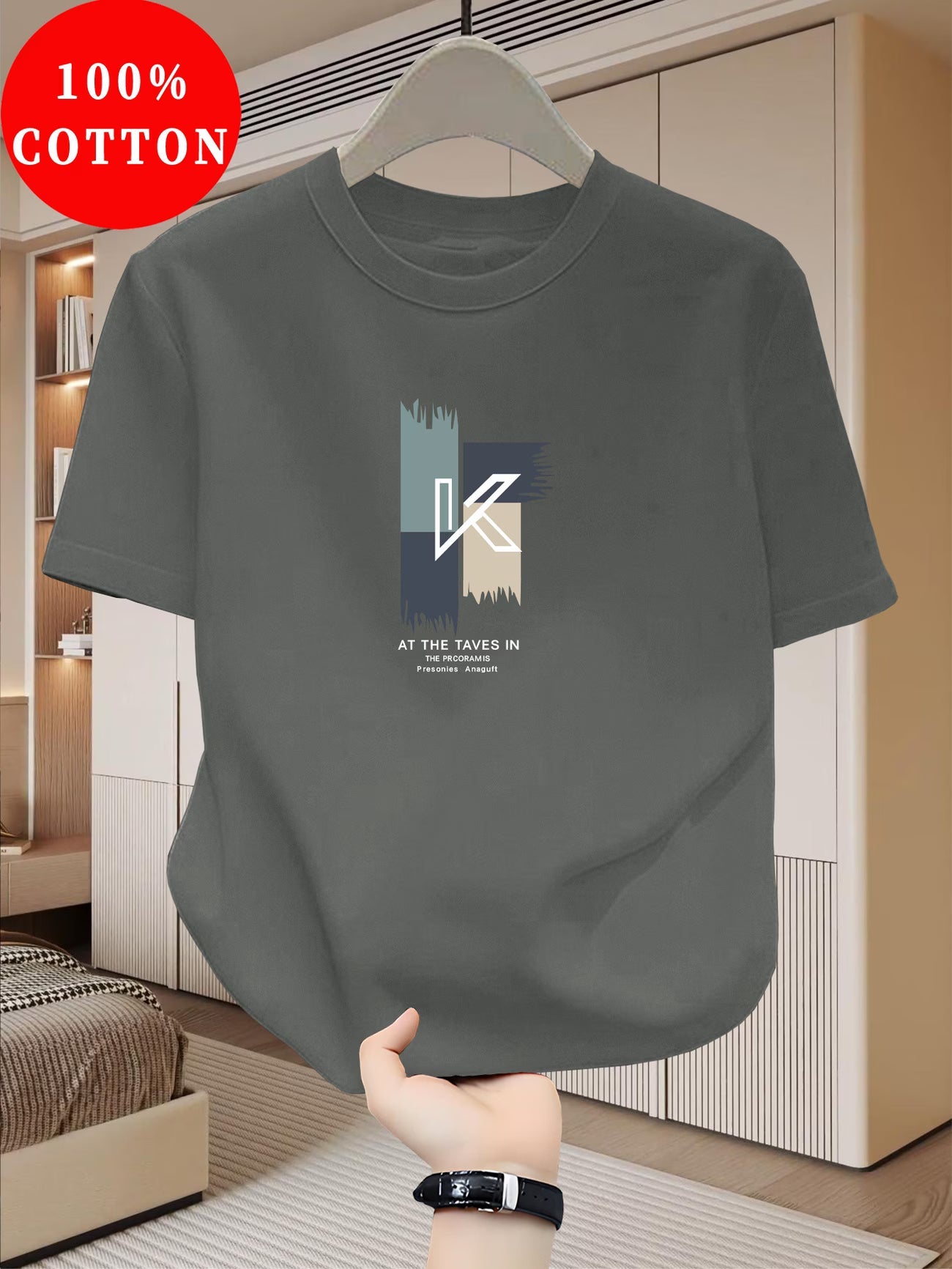 T-Shirt Homme 100% Coton, col rond manches courtes décontracté, respirant du XS au 3XL MAEJORKEN