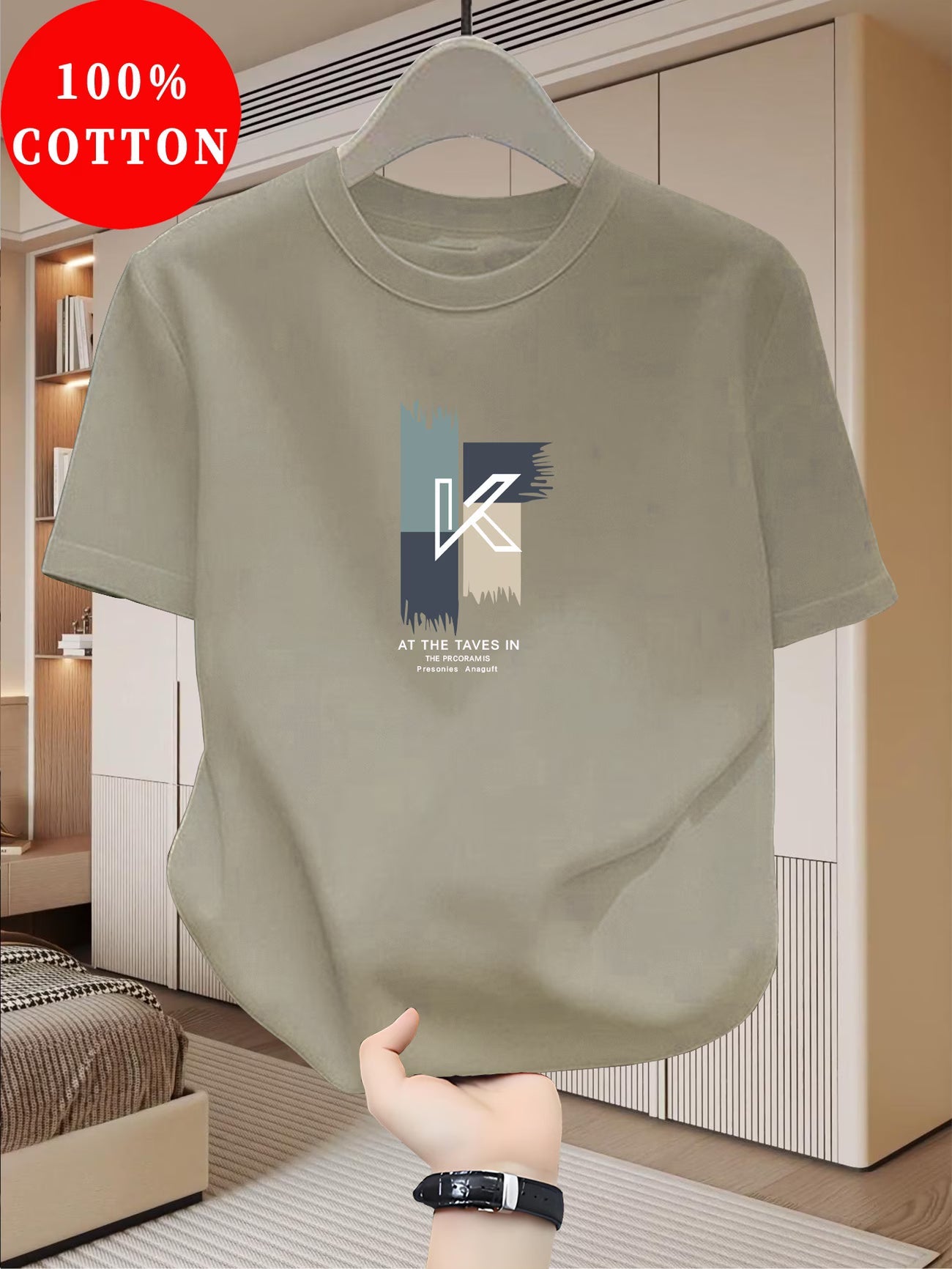 T-Shirt Homme 100% Coton, col rond manches courtes décontracté, respirant du XS au 3XL MAEJORKEN